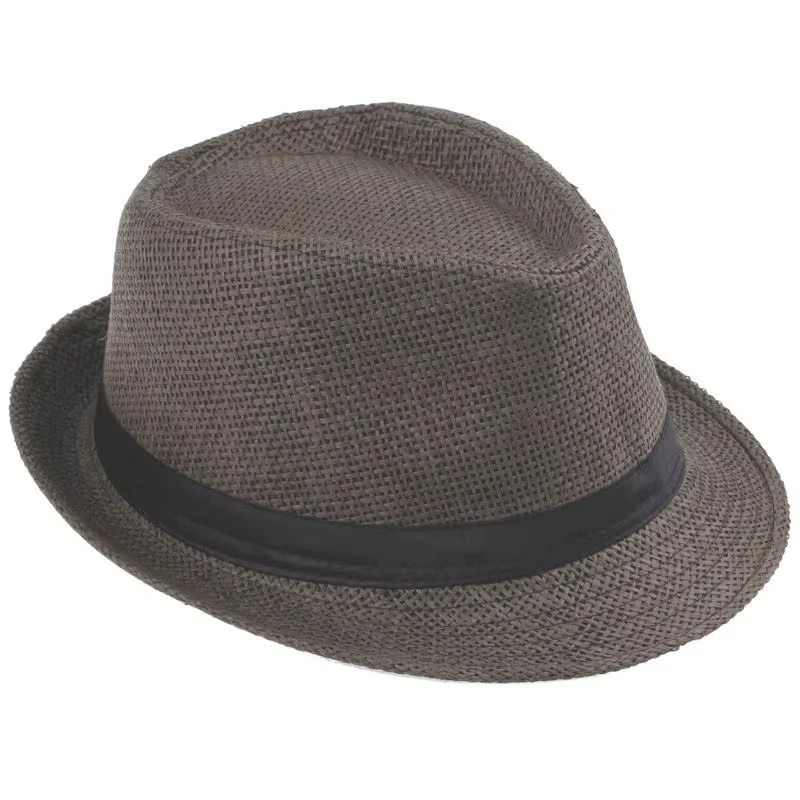 Summer Casual Trendy Beach Sun Straw Panama Jazz Hat Cowboy Fedora hat Gangster Cap