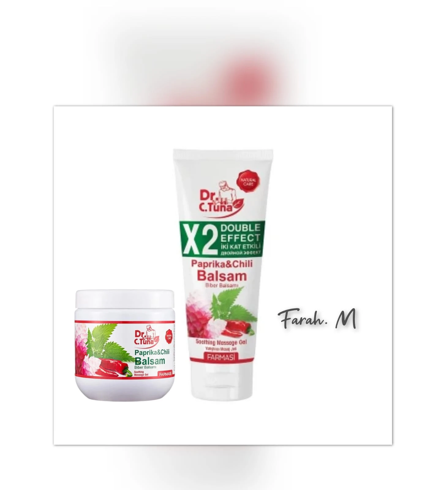جل تدليك ببلسم البابريكا والفلفل الحار ذو التأثير المزدوج من د. سي. تونا (Dr. C. Tuna Double Effect Paprika & Chili Balsam Massage Gel) من فارماسي (Farmasi)🌶️✨.
